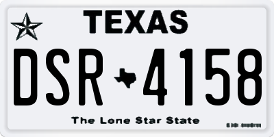 TX license plate DSR4158