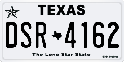 TX license plate DSR4162