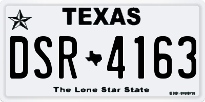 TX license plate DSR4163