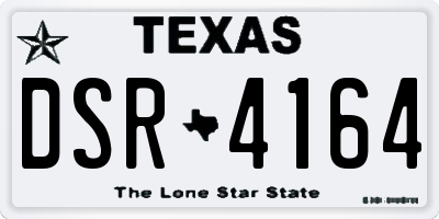 TX license plate DSR4164