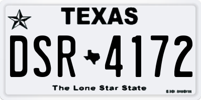 TX license plate DSR4172