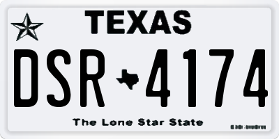 TX license plate DSR4174