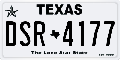 TX license plate DSR4177