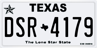 TX license plate DSR4179