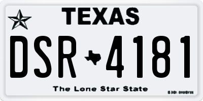 TX license plate DSR4181