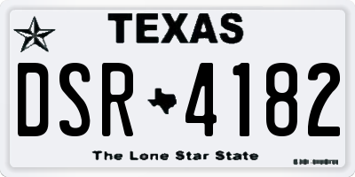 TX license plate DSR4182