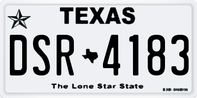 TX license plate DSR4183