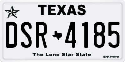 TX license plate DSR4185