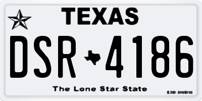 TX license plate DSR4186