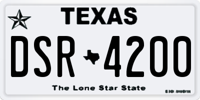TX license plate DSR4200