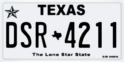 TX license plate DSR4211