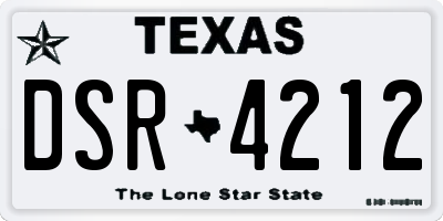 TX license plate DSR4212