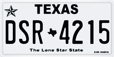 TX license plate DSR4215
