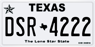 TX license plate DSR4222