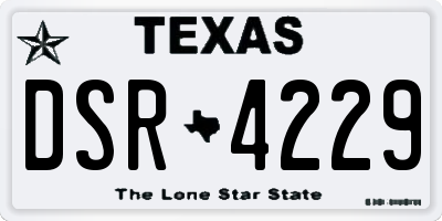 TX license plate DSR4229