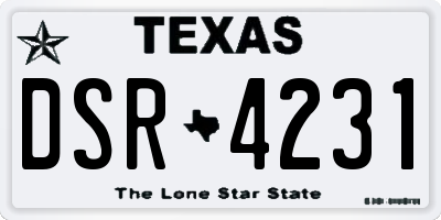 TX license plate DSR4231