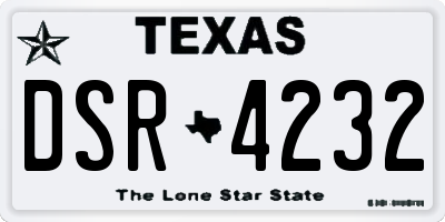 TX license plate DSR4232