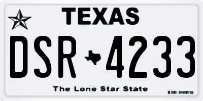 TX license plate DSR4233