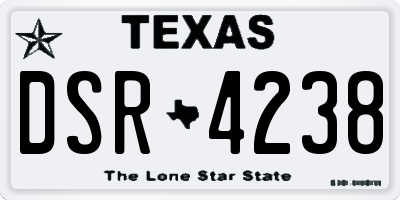 TX license plate DSR4238