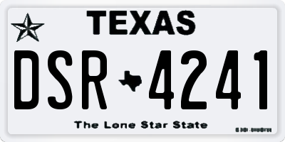 TX license plate DSR4241