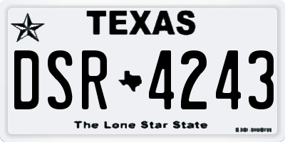 TX license plate DSR4243