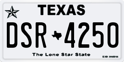 TX license plate DSR4250
