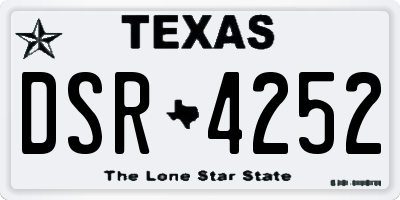 TX license plate DSR4252