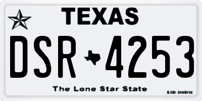TX license plate DSR4253