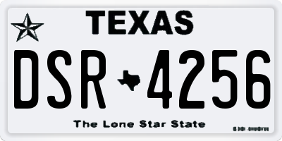 TX license plate DSR4256