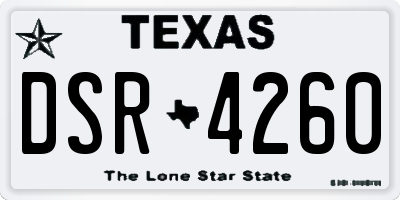 TX license plate DSR4260