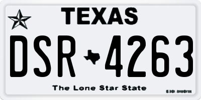 TX license plate DSR4263