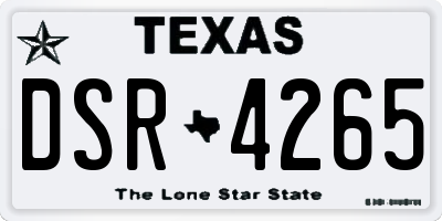 TX license plate DSR4265