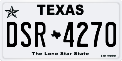 TX license plate DSR4270