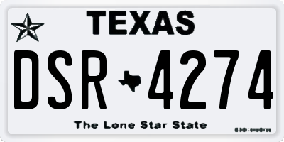 TX license plate DSR4274