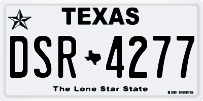 TX license plate DSR4277