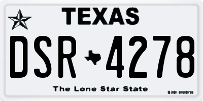 TX license plate DSR4278