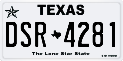 TX license plate DSR4281