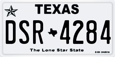 TX license plate DSR4284