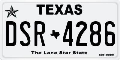 TX license plate DSR4286