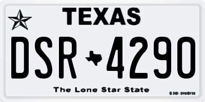 TX license plate DSR4290