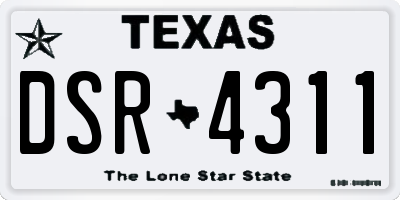 TX license plate DSR4311