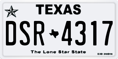 TX license plate DSR4317