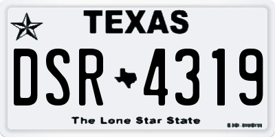 TX license plate DSR4319