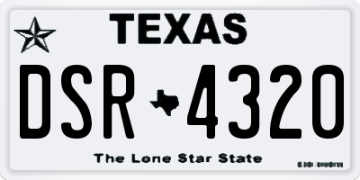 TX license plate DSR4320