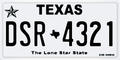 TX license plate DSR4321