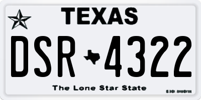 TX license plate DSR4322