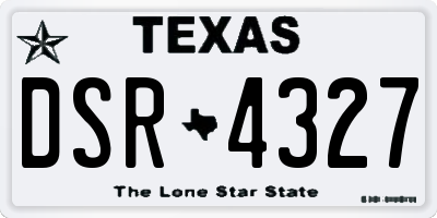 TX license plate DSR4327