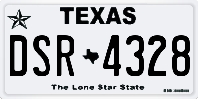 TX license plate DSR4328
