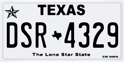 TX license plate DSR4329