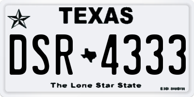 TX license plate DSR4333